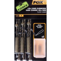 EDGES FOX 40LB SUBMERGE CAMO LEADER HELI RIGS KWIK CHANGE CAC712