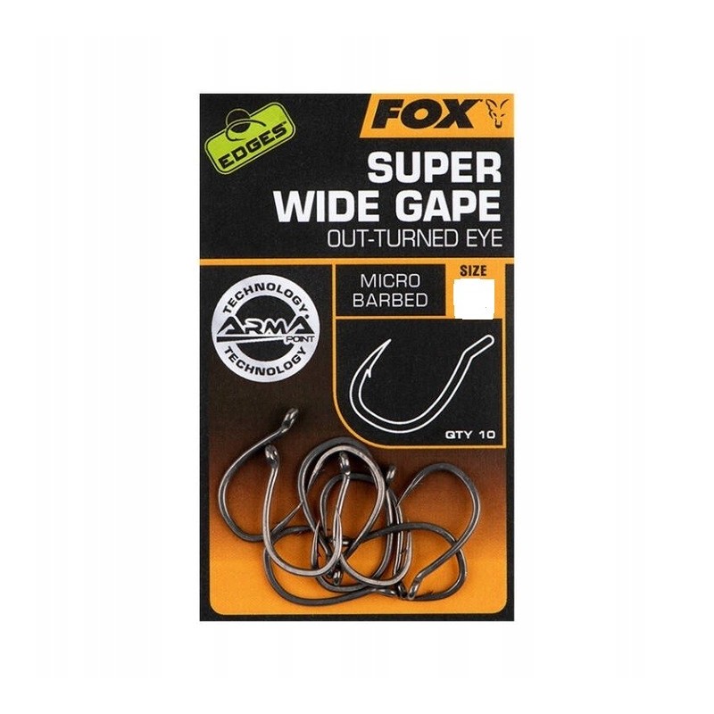 Haczyki gruntowe, z zadziorem FOX Edges Armapoint Super Wide Gape Out-Turned Eye 10 szt. CHK246