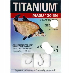 Haczyki z przyponem, z zadziorem Robinson Titanium Masu 120BN SIZE 10  01-S-120BN-10