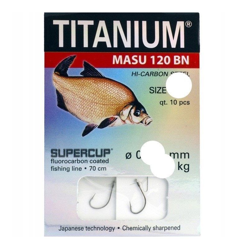 Haczyki z przyponem, z zadziorem Robinson Titanium Masu 120BN SIZE 10  01-S-120BN-10
