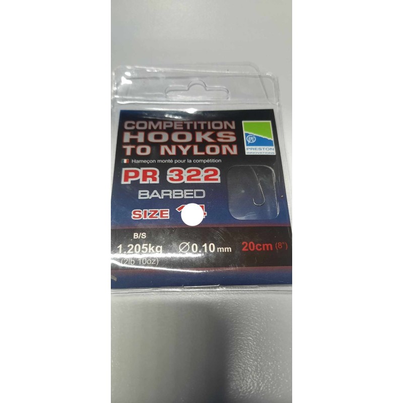 PRESTON 322 HOOKS NYLON ROZMIAR 20