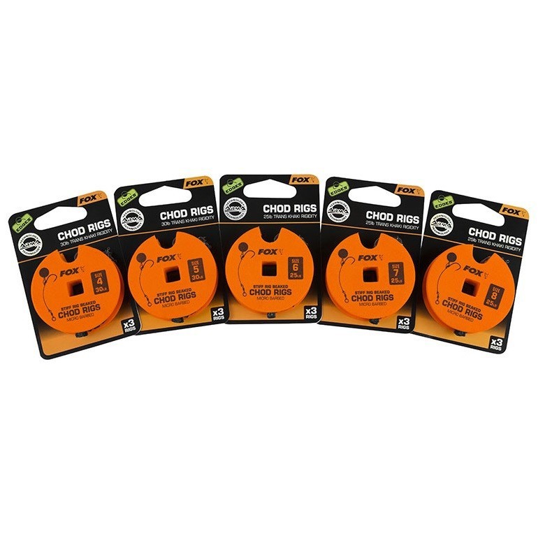 FOX EDGES STIFF CHOD RIGS STANDARD 3SZT 25LB  SIZE 7 CCR158