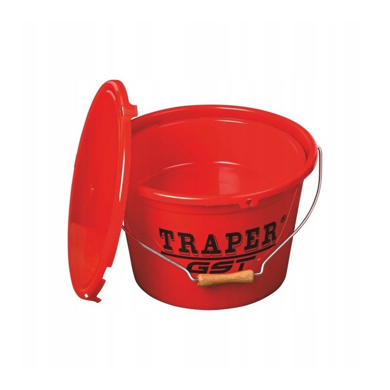 Wiadro Wędkarskie Na Zanętę 18l z Miską i Pokrywą Traper GST 3w1 Komplet 53027