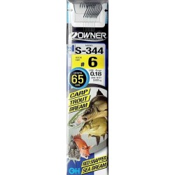 Haczyki OWNER HO-S344 rozmiar nr 6 + przypon 0,18