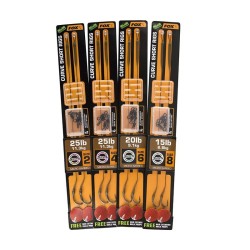 Hak z przyponem EDGES CURVE SHORT RIGS BROWN roz. 6 20lb CCR136