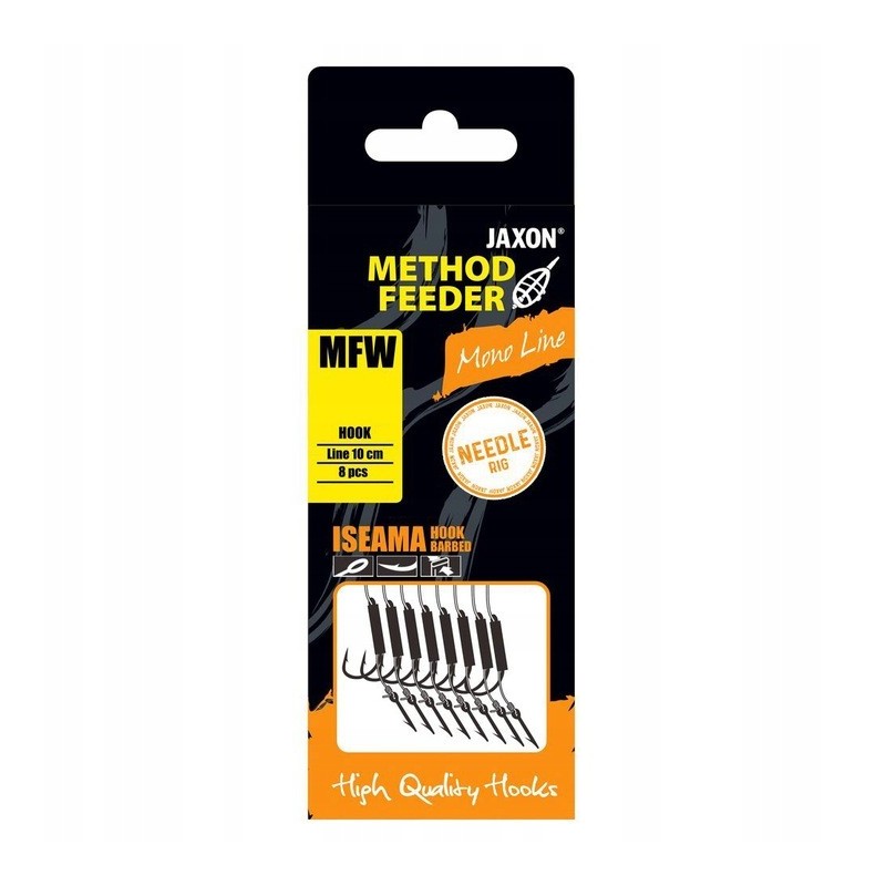 Przypon Jaxon Method Feeder z igłą MFW 10 Zyłka 0,20 10cm 8szt HY-MFW10