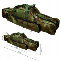 POKROWIEC NA WĘDKI 2 KOMORY 80 cm boczna kieszeń 70365