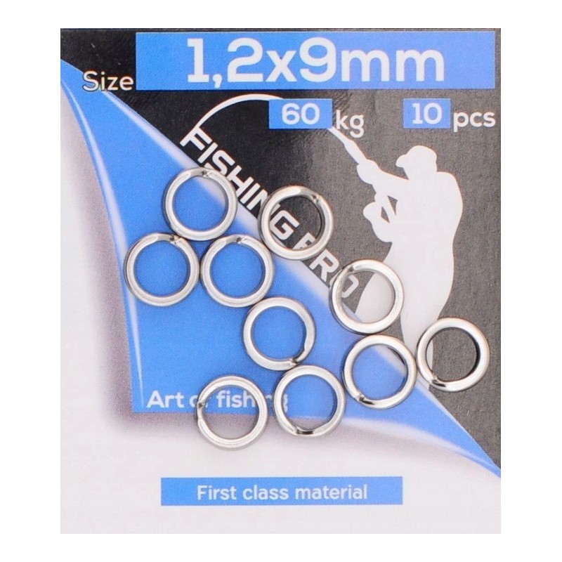 Kółka łącznikowe Jaxon Big Game 1.2x9mm 60kg srebrne 10szt. AJ-KX09