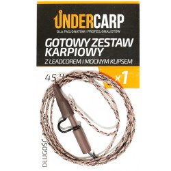Gotowy zestaw karpiowy z leadcorem i mocnym klipsem 45 lbs / 100 cm BRAZOWY UC10