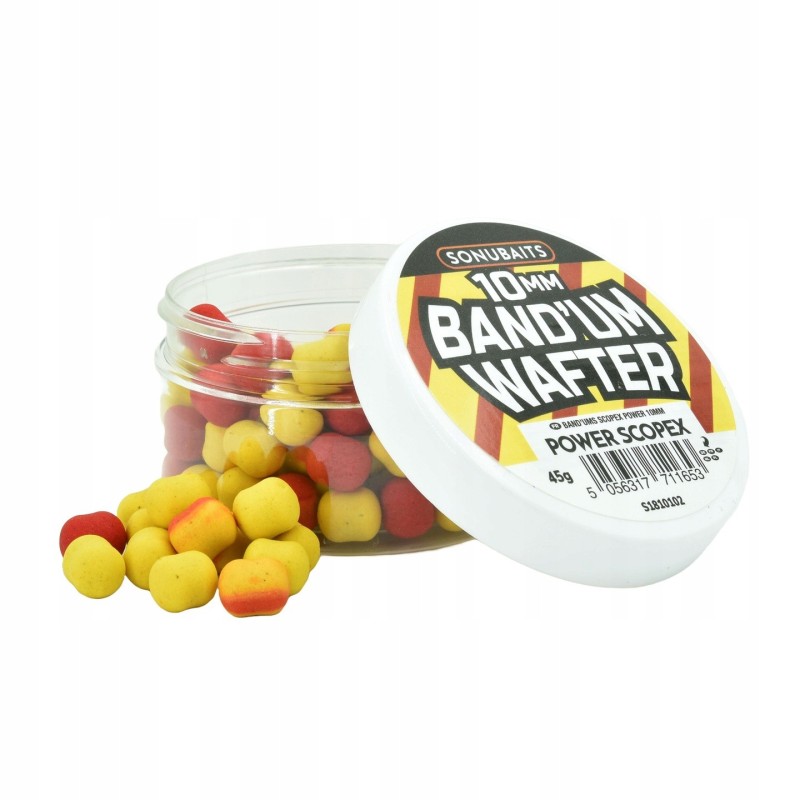 Kulki proteinowe Sonubaits Bandum Wafters 10mm Power Scopex żółtoczerwone 45G S1810102