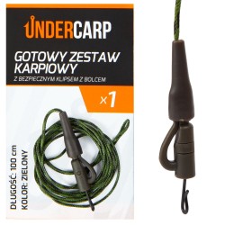 Gotowy zestaw karpiowy z bezpiecznym klipsem z bolcem zielony 100 cm  UC706