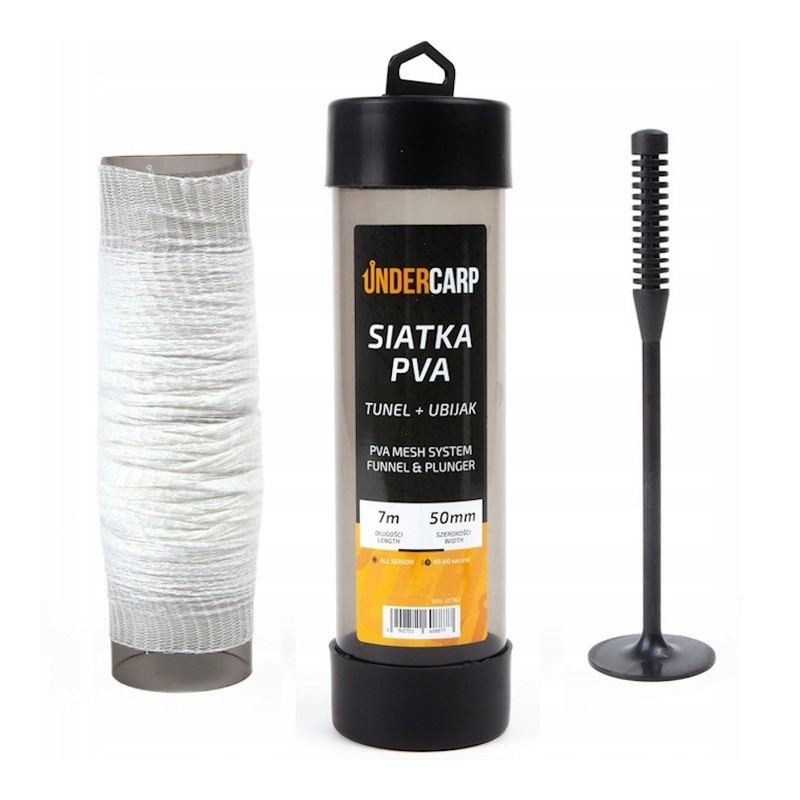 Siatka Rozpuszczalna Undercarp PVA 50mm 7m Tunel+Ubijak Minimum 45sek. UC762