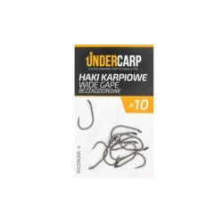 UNDERCARP Teflonowe haki karpiowe WIDE GAPE bezzadziorowe  ROZM 6 UC268
