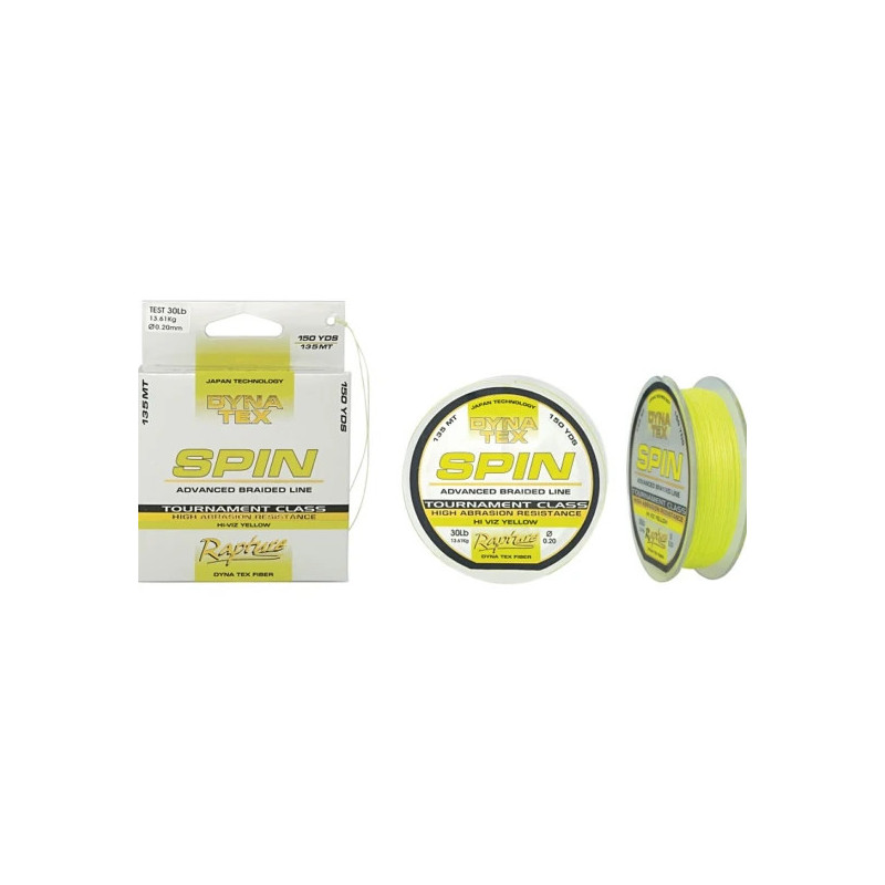 PLECIONKA RAPTURE DYNA-TEX SPIN HI-VIZ YELLOW 0,24MM 135M 18,14KG 054-85-240