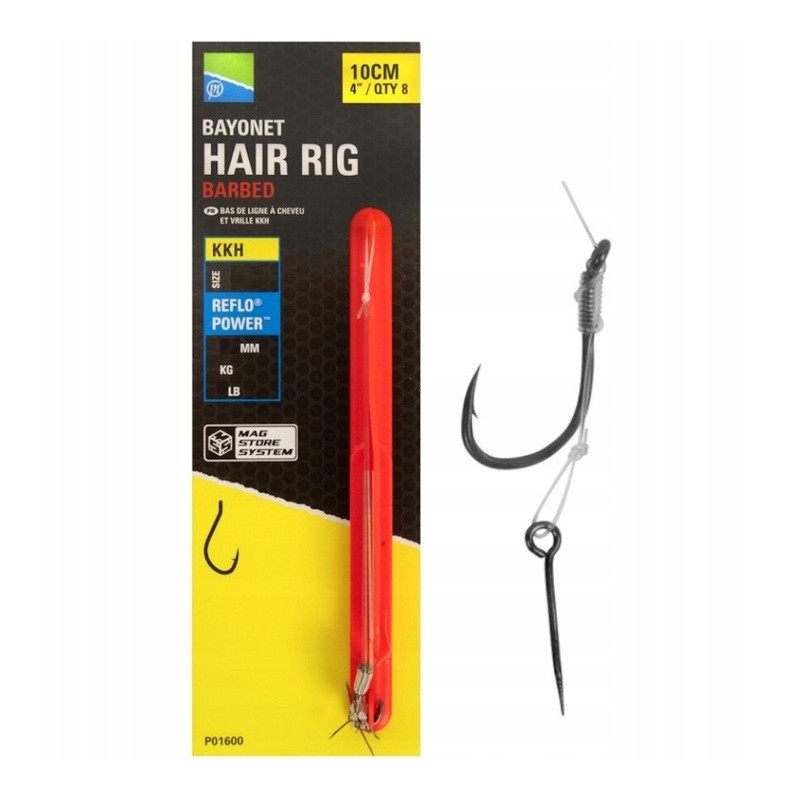 Przypony Preston KKH 4' 10cm Nr 12 0.24mm Bayonet Mag Store Hair Rigs 8szt P0160039