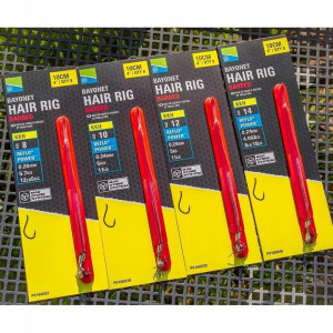 Przypony Preston KKH 4' 10cm Nr 10 0.24mm Bayonet Mag Store Hair Rigs 8szt P0160038