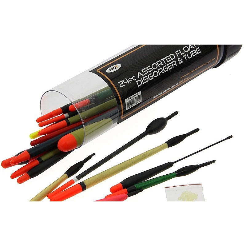 ZESTAW MIESZANYCH spławików w tubie 24szt