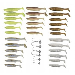 Zestaw gum i główek Savage Gear Fat Minnow T-Tail 50376