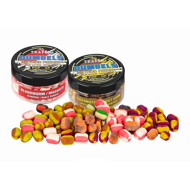 Dumbels Duo Color POP-UP Traper Method Feeder - średnica 8/10mm, 30g HALIBUT CZOSNEK 04398
