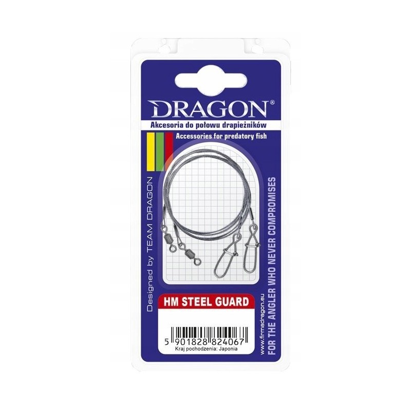 Przypon Dragon HM 7x7 steel guard carbon 25CM 6KG