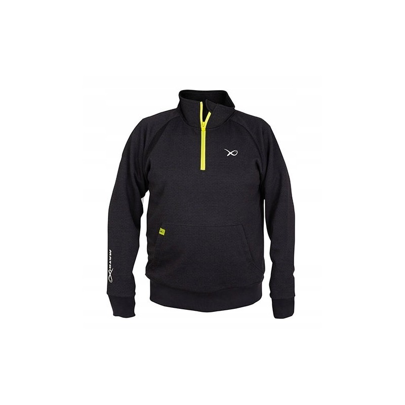 Bluza Matrix Minimal Black Marl 1/4 Zip Sweater S