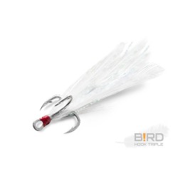 Delphin B!RD Hook TRIPLE / 3szt. BIALE PIORKA ROZM 8