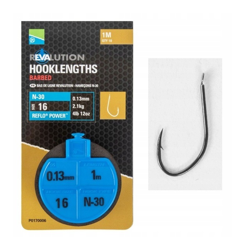 Przypony Preston Revalution N-30 18 /0.13mm 1m 10szT