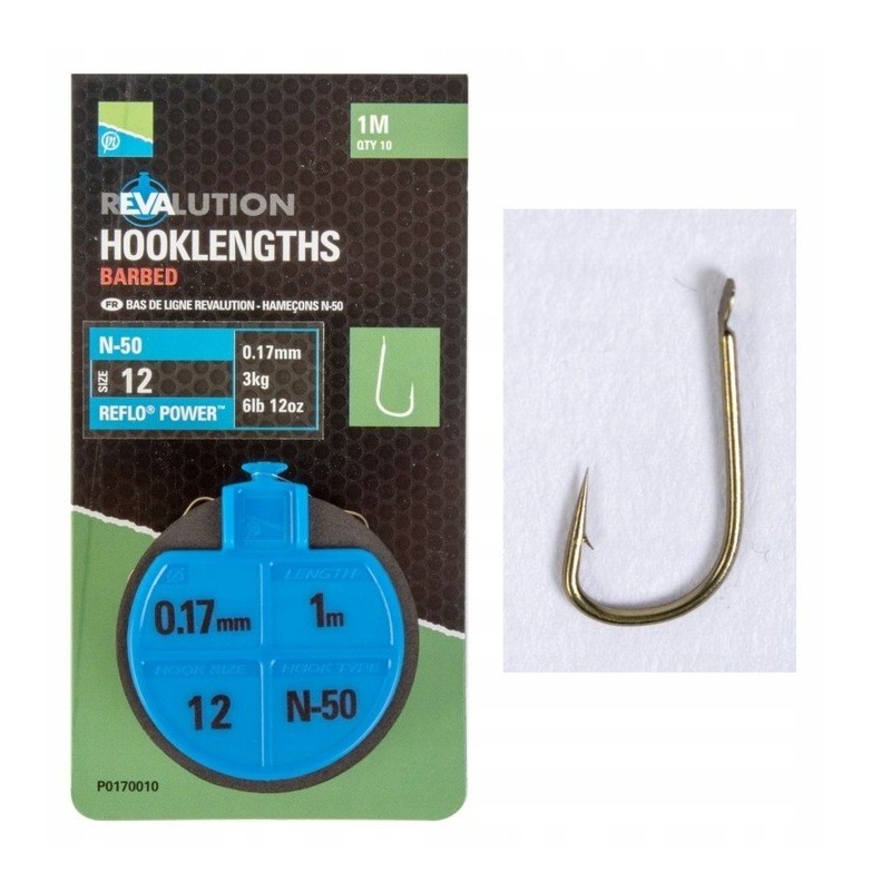 Przypony Preston Revalution N-50 14/0.17mm 1m 10szT
